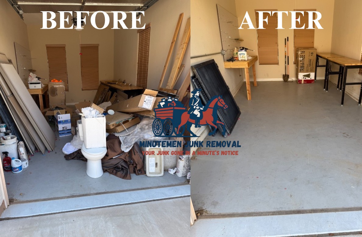 Garage cleanout before after